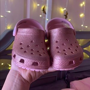 Pink Glitter Crocs